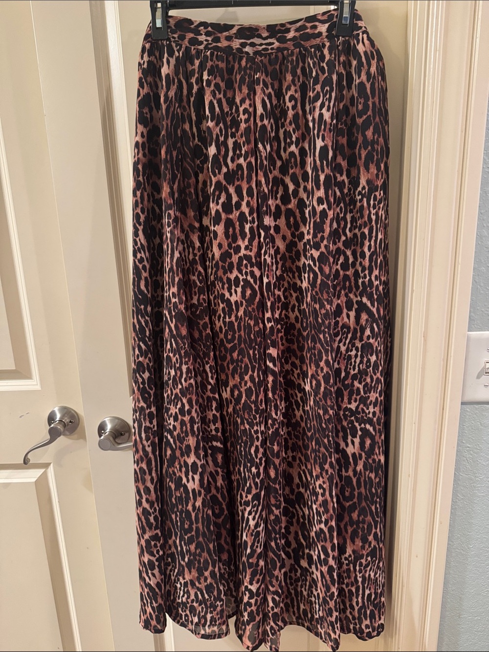 Chiffon Leopard Maxi Skirt